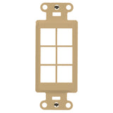 Legrand WP3416IV | Decorator Outlet Strap, 6-Port, Keystone Insert Plug, 1.65" Width x 0.28" Depth x 4.19" Height, ABS Plastic, Ivory