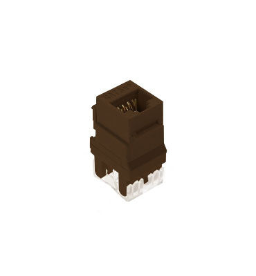 Legrand WP3450BR | Keystone Insert, Cat 5E, RJ45, 1-Port, 4-Pair, 24 to 22 AWG Wire, T568A/B Wiring, 1.28" Length x 0.64" Width x 0.87" Depth, ABS Plastic, Brown