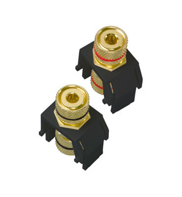 Legrand WP3457BK | Keystone Insert, 1-Pair, Audio Binding Post, 0.87" Length x 0.67" Width x 1.21" Depth, ABS Plastic, Black