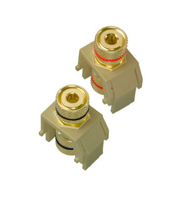 Legrand WP3457IV | Keystone Insert, 1-Pair, Audio Binding Post, 0.87" Length x 0.67" Width x 1.21" Depth, ABS Plastic, Ivory