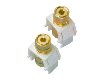 Legrand WP3457WH | Keystone Insert, 1-Pair, Audio Binding Post, 0.87" Length x 0.67" Width x 1.21" Depth, ABS Plastic, White