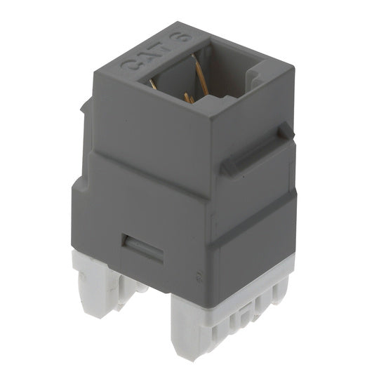 Legrand WP3460GY | Keystone Insert, Cat 6, RJ45, 1-Port, 4-Pair, 24 to 22 AWG Wire, T568A/B Wiring, 1.28" Length x 0.64" Width x 0.87" Depth, ABS Plastic, Gray