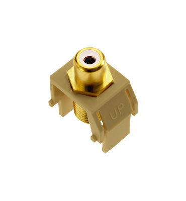 Legrand WP3461IV | Keystone Insert, Audio/Video, RCA to F Connector, 0.87" Length x 0.67" Width x 1.2" Depth, ABS Plastic, Ivory, White Inner Barrel