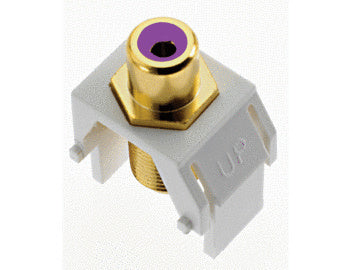 Legrand WP3466WH | Keystone Insert, Audio/Video, RCA to F Connector, 0.87" Length x 0.67" Width x 1.2" Depth, ABS Plastic, White, Purple Inner Barrel