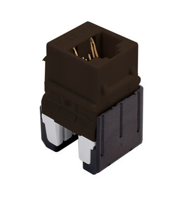 Legrand WP346ABR | Keystone Insert, Quick-Connect, Cat 6A, RJ45, 8P8C, 24 to 22 AWG Wire, 0.665" Width x 1.21" Depth x 0.76" Height, ABS Plastic, Brown