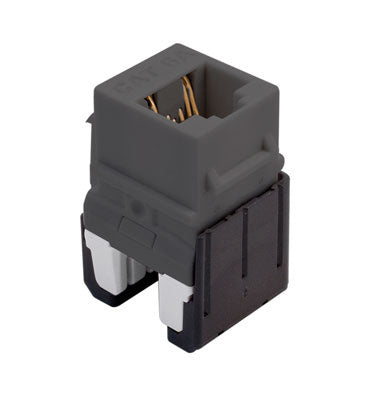 Legrand WP346AGY | Keystone Insert, Quick-Connect, Cat 6A, RJ45, 8P8C, 24 to 22 AWG Wire, 0.665" Width x 1.21" Depth x 0.76" Height, ABS Plastic, Gray