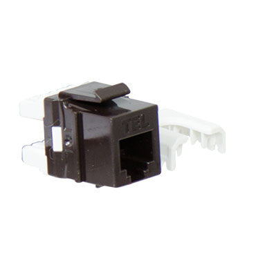 Legrand WP3473BR | Keystone Insert, Quick-Connect, Telephone, Cat 3, RJ25, 6P6C, 0.7" Length x 4" Width x 6" Height, ABS Plastic, Brown