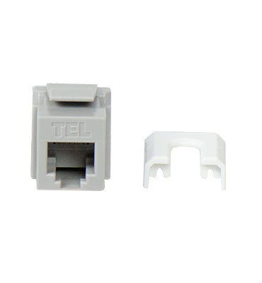 Legrand WP3473GY | Keystone Insert, Quick-Connect, Telephone, Cat 3, RJ25, 6P6C, 0.7" Length x 4" Width x 6" Height, ABS Plastic, Gray