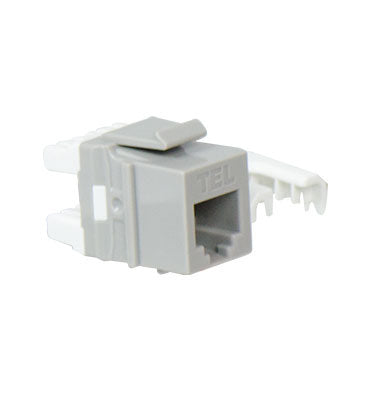 Legrand WP3473GY | Keystone Insert, Quick-Connect, Telephone, Cat 3, RJ25, 6P6C, 0.7" Length x 4" Width x 6" Height, ABS Plastic, Gray
