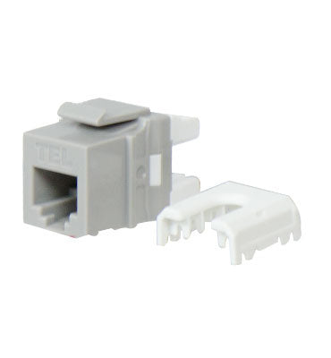 Legrand WP3473GY | Keystone Insert, Quick-Connect, Telephone, Cat 3, RJ25, 6P6C, 0.7" Length x 4" Width x 6" Height, ABS Plastic, Gray