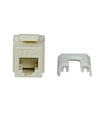 Legrand WP3473LA | Keystone Insert, Quick-Connect, Telephone, Cat 3, RJ25, 6P6C, 0.7" Length x 4" Width x 6" Height, ABS Plastic, Light Almond