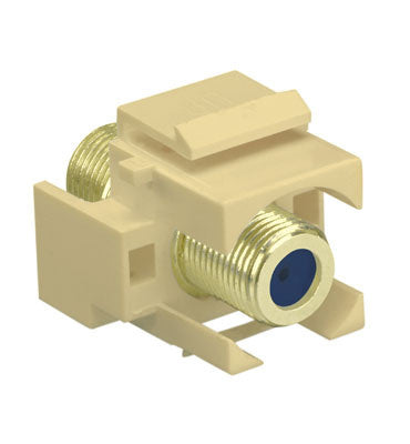 Legrand WP3482LA | Keystone Insert, Recessed, Coax, Video, Self-Terminating F Connector, 1 Gigahertz, 0.87" Length x 0.67" Width x 1.2" Height, ABS Plastic, Light Almond