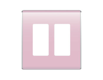 Legrand WP5002CP | Studio Wallplate, Decorator, 2-Gang, 4.97" Width x 0.28" Depth x 4.97" Height, High Impact Flame-Retardant Plastic, Cameo Pink, With Screw
