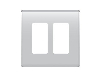 Legrand WP5002TI | Studio Wallplate, Decorator, 2-Gang, 4.97" Width x 0.28" Depth x 4.97" Height, High Impact Flame-Retardant Plastic, Titanium, With Screw