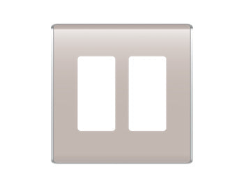 Legrand WP5002TP | Studio Wallplate, Decorator, 2-Gang, 4.97" Width x 0.28" Depth x 4.97" Height, High Impact Flame-Retardant Plastic, Taupe, With Screw