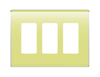 Legrand WP5003AE | Studio Wallplate, Decorator, 3-Gang, 6.78" Width x 0.28" Depth x 4.97" Height, High Impact Flame-Retardant Plastic, Aloe, With Screw