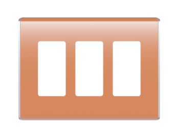 Legrand WP5003CR | Studio Wallplate, Decorator, 3-Gang, 6.78" Width x 0.28" Depth x 4.97" Height, High Impact Flame-Retardant Plastic, Citrus, With Screw