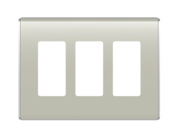 Legrand WP5003KK | Studio Wallplate, Decorator, 3-Gang, 6.78" Width x 0.28" Depth x 4.97" Height, High Impact Flame-Retardant Plastic, Khaki, With Screw