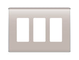 Legrand WP5003TP | Studio Wallplate, Decorator, 3-Gang, 6.78" Width x 0.28" Depth x 4.97" Height, High Impact Flame-Retardant Plastic, Taupe, With Screw