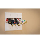 Legrand WP9002BK | Cable Access Wallplate, Hinged Bullnose, 2-Gang, 4.56" Width x 1.8" Depth x 4.5" Height, ABS Plastic, Black