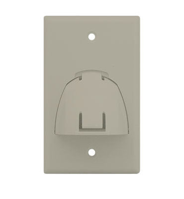 Legrand WP9001LA | Cable Access Wallplate, Hinged Bullnose, 1-Gang, 2.75" Width x 1.8" Depth x 4.5" Height, ABS Plastic, Light Almond