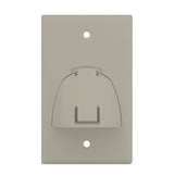 Legrand WP9001LA | Cable Access Wallplate, Hinged Bullnose, 1-Gang, 2.75" Width x 1.8" Depth x 4.5" Height, ABS Plastic, Light Almond