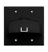 Legrand WP9002BK | Cable Access Wallplate, Hinged Bullnose, 2-Gang, 4.56" Width x 1.8" Depth x 4.5" Height, ABS Plastic, Black