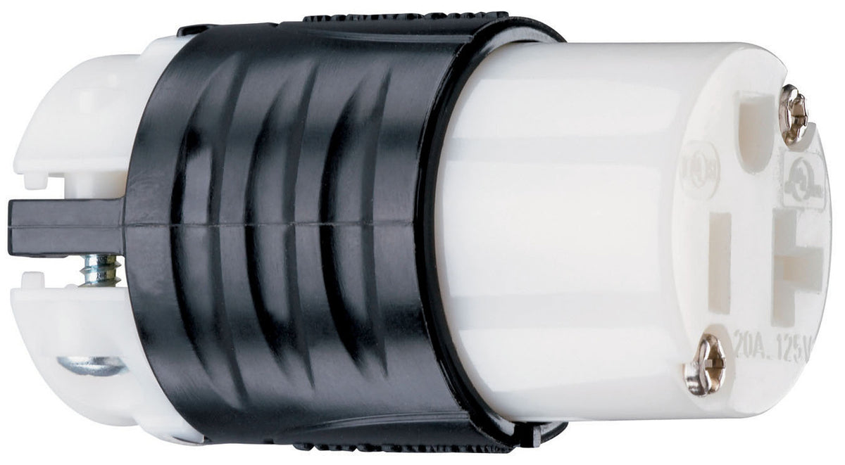 Legrand PS5369-X | 20A, 125V Extra-Hard Use Spec-Grade Connector, Black And White