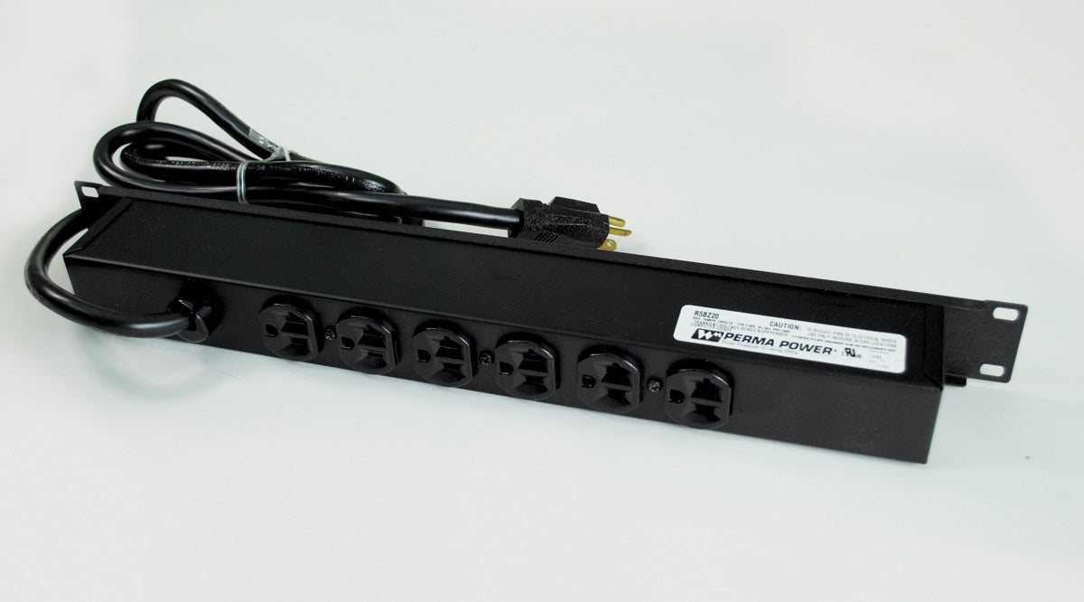 Legrand R5BZ20 | Plug-In Outlet Center Unit, Rack Mount, 120V/20A, 6 Rear Outlets, Lighted Switch, 6 ft Cord