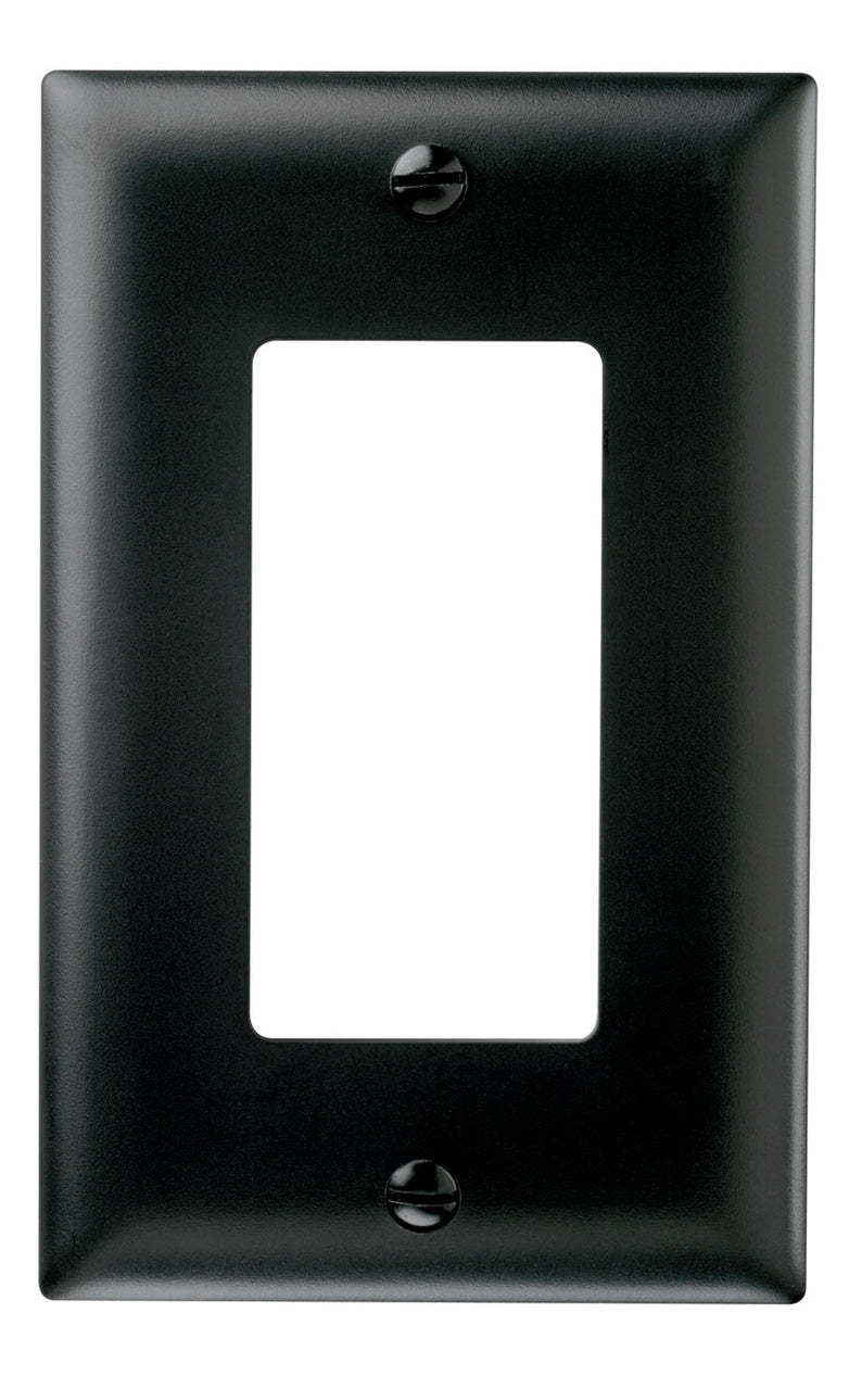 Legrand SP26BK | 1-Gang Thermoset Wall Plate, 1 Decorator Opening, Black