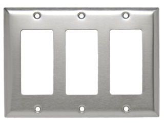 Legrand SS263 | 3-Gang Decorator/GFCI Wall Plate, Satin