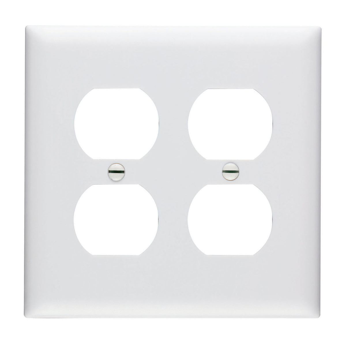 Legrand TP82-W | Trademaster 2-Gang Nylon Wall Plate, 2 Duplex Receptacle Openings, White