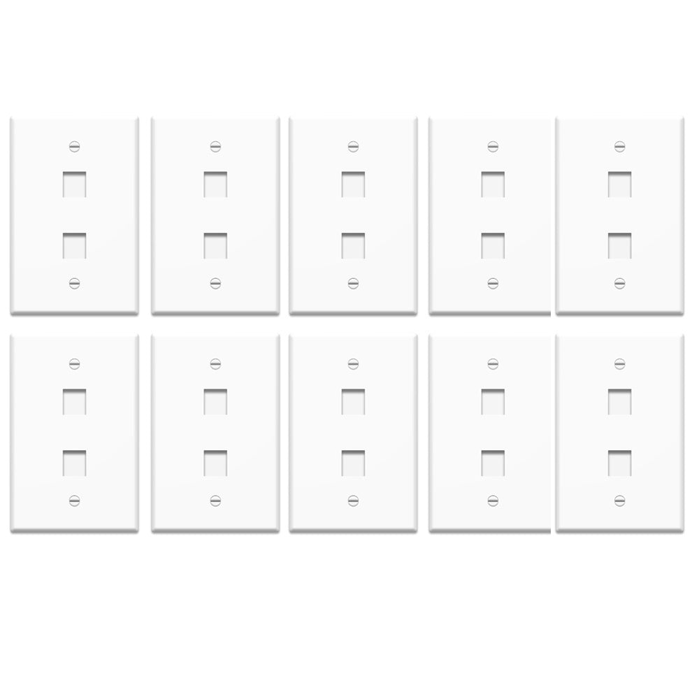 Legrand WP3402WH10 | 1-Gang, 2-Port Wall Plate, White, 10-Pack