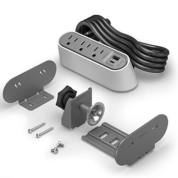 Legrand WSPC320CWH | Desktop Power Centre Slim, 3 Outlets, USB A/C, White, 6 Ft Cord