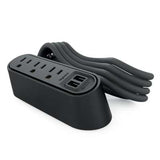 Legrand 16338 | Wiremold Slim Desktop Power Center, 3 Outlet with USB - Black