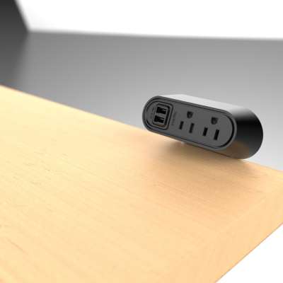 Legrand 16340 | Wiremold Slim Desktop Power Center, 2 Outlet with USB - Black
