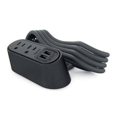 Legrand 16340 | Wiremold Slim Desktop Power Center, 2 Outlet with USB - Black
