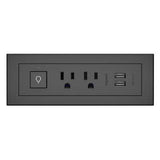 Legrand C2G 16355 | radiant Furniture Power Center with Power Switch, 2 Outlets and USB - Black (10ft Cord)