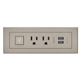 Legrand C2G 16359 | radiant Furniture Power Center with Power Switch, 2 Outlets and USB - Nickel