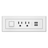 Legrand C2G 16361 | radiant Furniture Power Center with Power Switch, 2 Outlets and USB - White