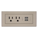 Legrand C2G 16367 | radiant Furniture Power Center with 2 Outlets and USB - Nickel