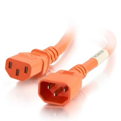 Legrand C2G 17560 | 8ft 14AWG Power Cord (IEC320C14 to IEC320C13) - Orange