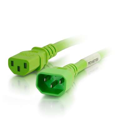 Legrand C2G 17537 | 3ft 14AWG Power Cord (IEC320C14 to IEC320C13) - Green