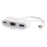 Legrand C2G 26885 | USB-C to 4K HDMI and VGA Multiport Adapter with Power Delivery up to 60W - White