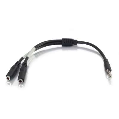 Legrand C2G 27394 | 6in 4-pin 3.5mm Microphone and Headphone Breakout Adapter Y-Cable