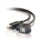 Legrand C2G 28074 | 3ft Panel-Mount USB 2.0 B Female to B Male Cable
