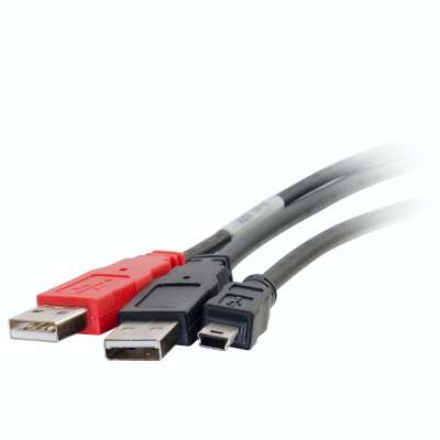 Legrand C2G 28107 | 6ft USB 2.0 Two A Male to One Mini-B Male Y-Cable