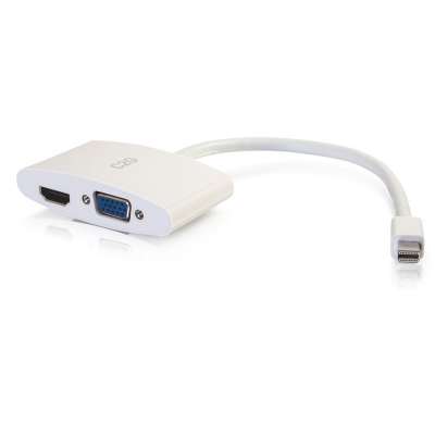 Legrand C2G 28272 | 8in Mini Display Port Male to 4K HDMI or VGA Female Adapter Converter - White