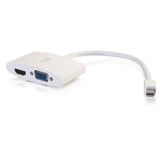 Legrand C2G 28272 | 8in Mini Display Port Male to 4K HDMI or VGA Female Adapter Converter - White