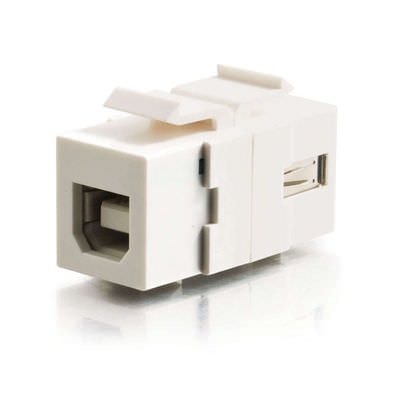 Legrand C2G 28751 | Snap-In USB A/B Female Keystone Insert Module - White (TAA Compliant)